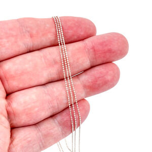Vintage Sterling Silver Three Strand Ball Bead Necklace | FAS 925 | 18"